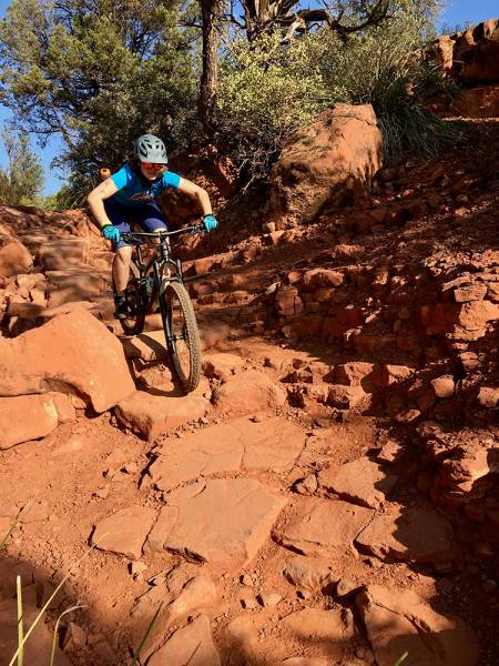 Mountain Biking Slim Shady Trail, Sedona, Arizona Wood Print