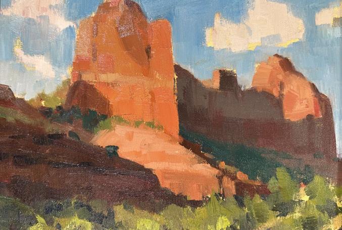 Munds wagon trail by lydia gatzow 11x14oil mountaintrailsgallerysedona chamber