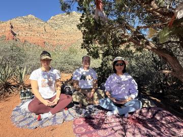 Trio meditating