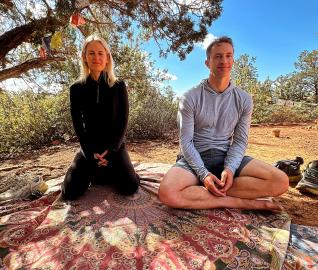 Couple meditating