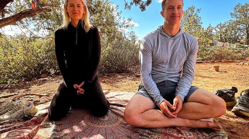 Couple meditating