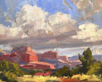 Boynton canyon monsoon study lydia gatzow 11x14oil chamber