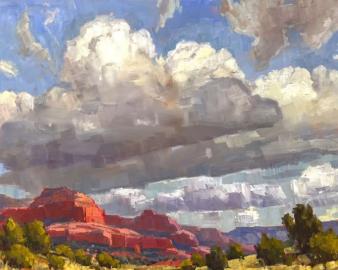 Boynton canyon monsoon by lydia gatzow 48x60oil chamber