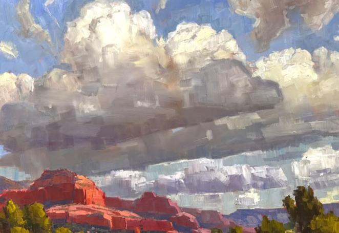 Boynton canyon monsoon by lydia gatzow 48x60oil chamber