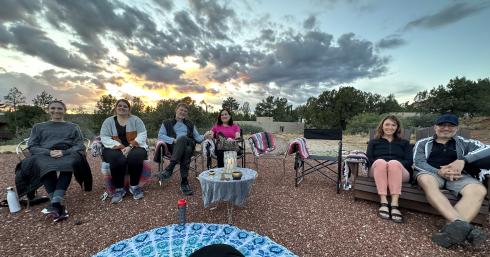 Sunset group pano