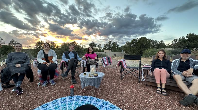 Sunset group pano
